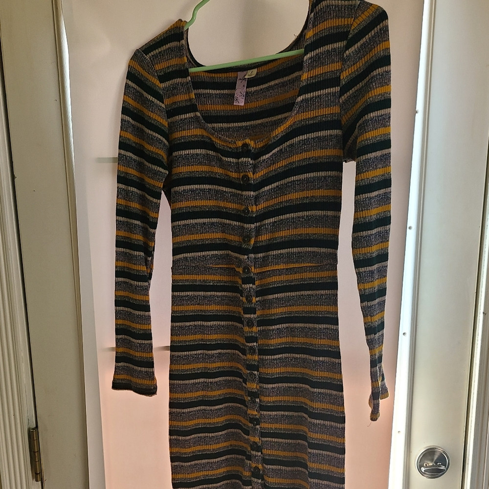 Striped bodycon maxi dress